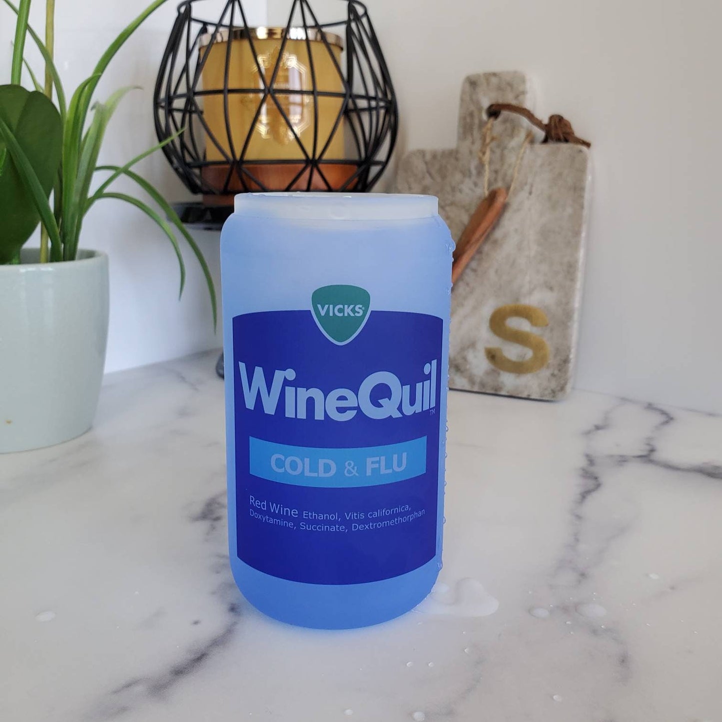Winequil Frosted Color Changing Glass Beer Can with Bamboo Lid and Straw|Coffee Glass with Bamboo Lid |Iced Coffee Tumbler|Mixed Drinks