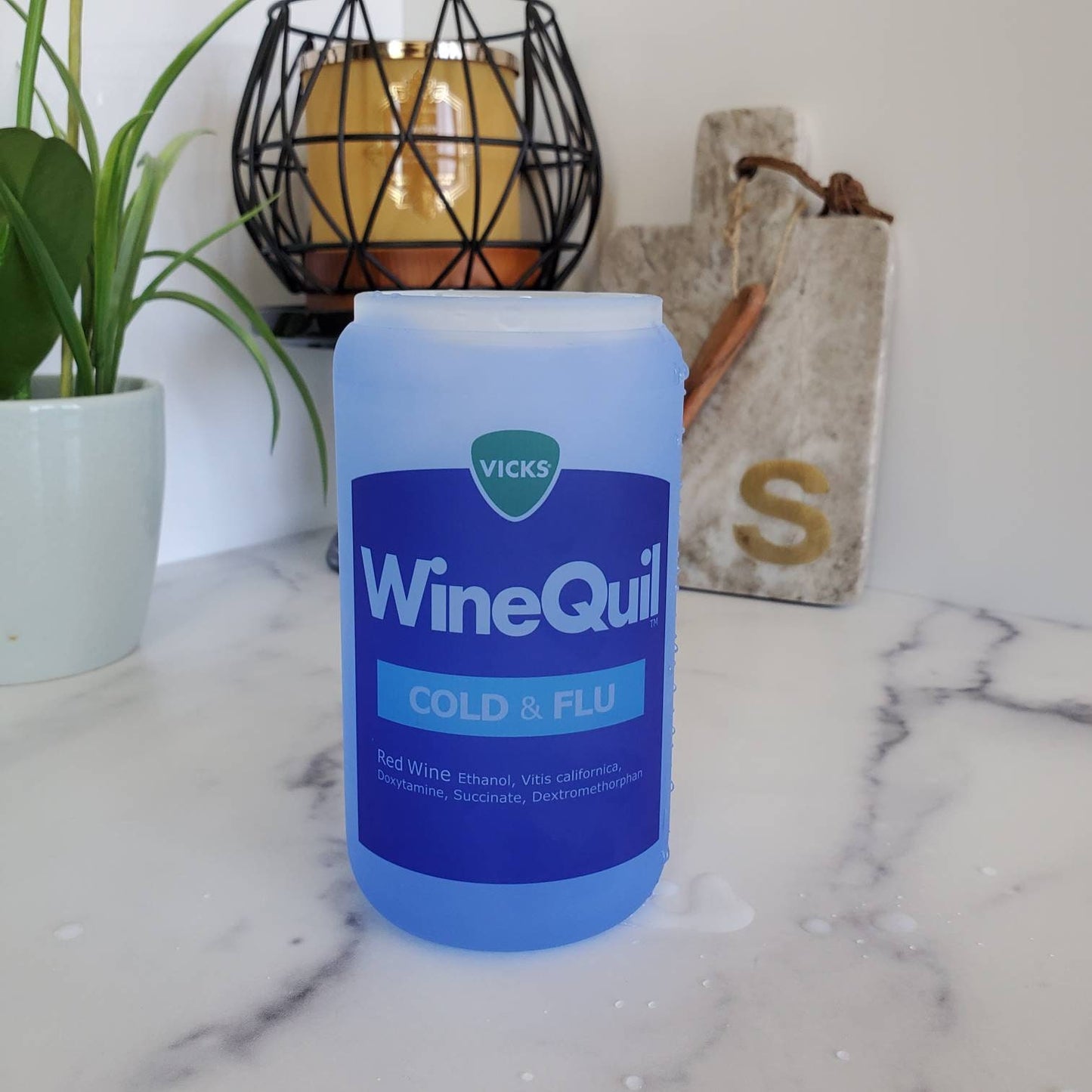 Winequil Frosted Color Changing Glass Beer Can with Bamboo Lid and Straw|Coffee Glass with Bamboo Lid |Iced Coffee Tumbler|Mixed Drinks