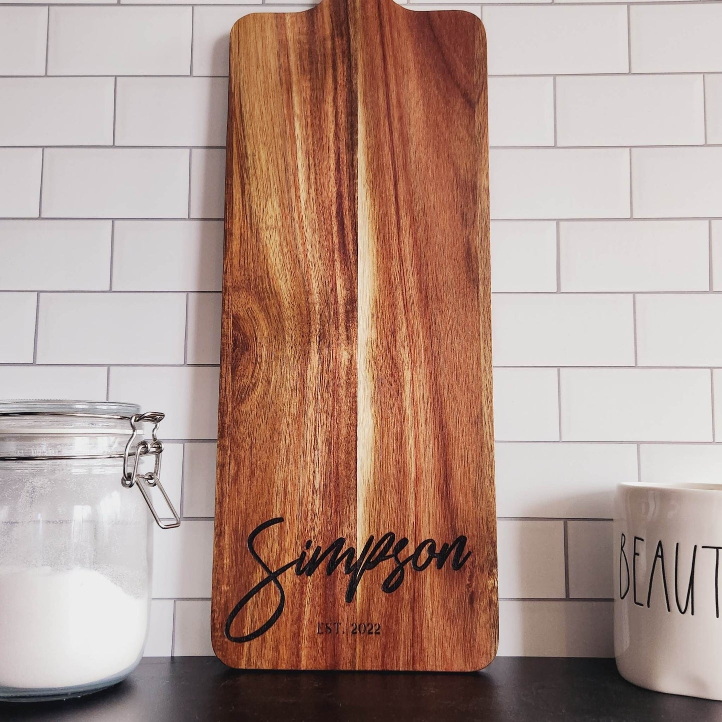 Charcuterie Board Personalized Gift, Farmhouse Cutting Board, Cheese board, Acacia Wood Decor, Housewarming Gift, Wedding Gift Serving Board