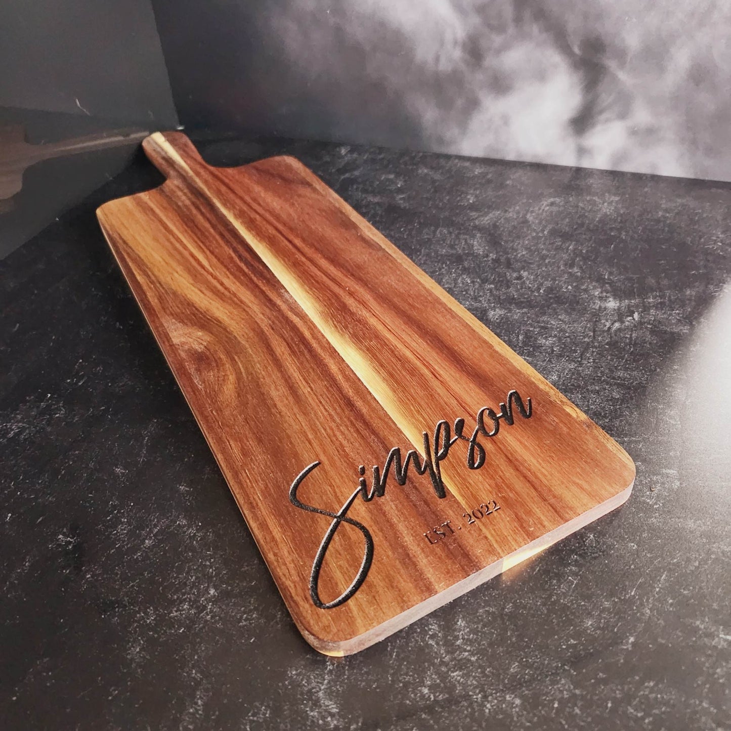 Charcuterie Board Personalized Gift, Farmhouse Cutting Board, Cheese board, Acacia Wood Decor, Housewarming Gift, Wedding Gift Serving Board