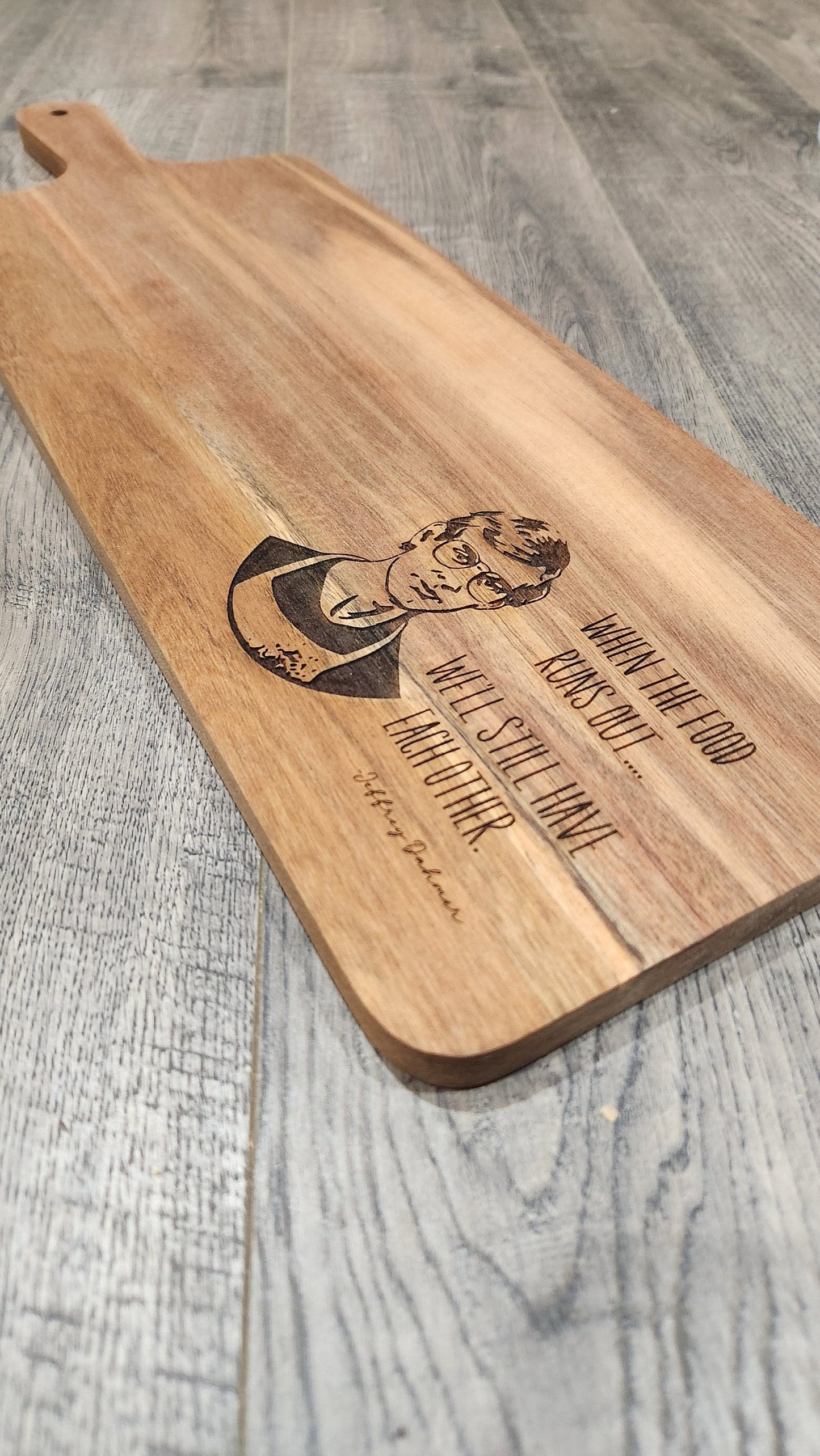 Jeffrey Dahmer funny Charcuterie Board Personalized Gift, gift for him and her, Cheese board, Acacia Wood Decor, Housewarming Gift