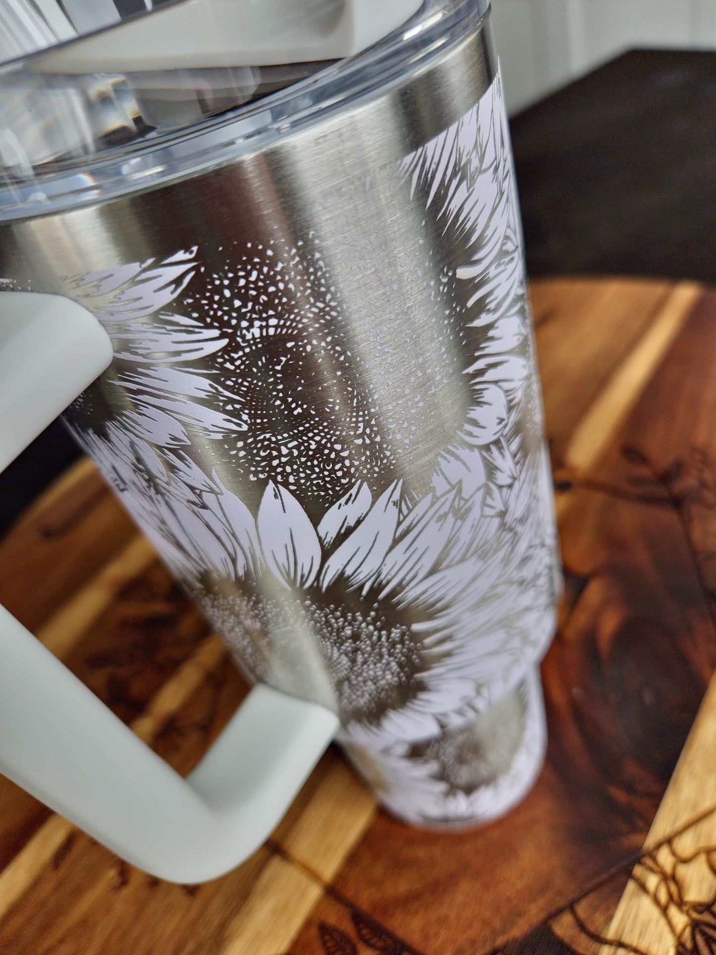 Sunflower Tumbler 40 Oz Quencher 2.0 | floral sunflower wrap| Full wrap engraved Tumbler | Quencher Tumbler | Target Tumbler limited edition