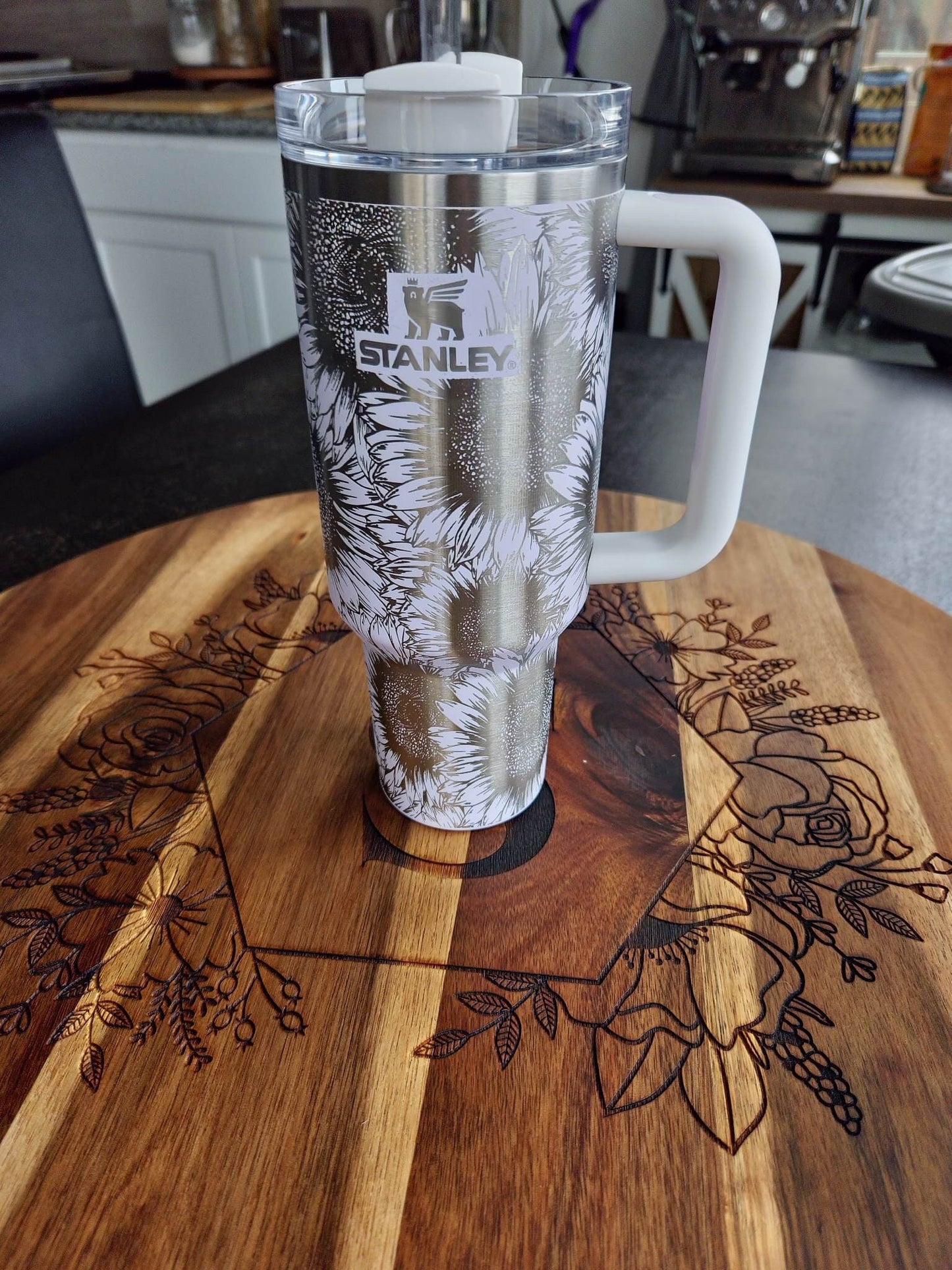 Sunflower Tumbler 40 Oz Quencher 2.0 | floral sunflower wrap| Full wrap engraved Tumbler | Quencher Tumbler | Target Tumbler limited edition