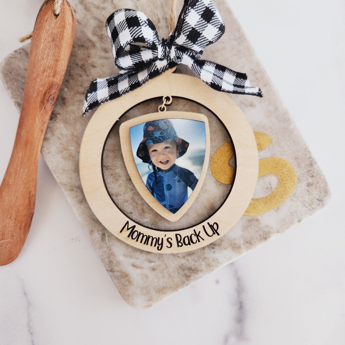 Daddy's and Mommy's Back Up Christmas Ornament