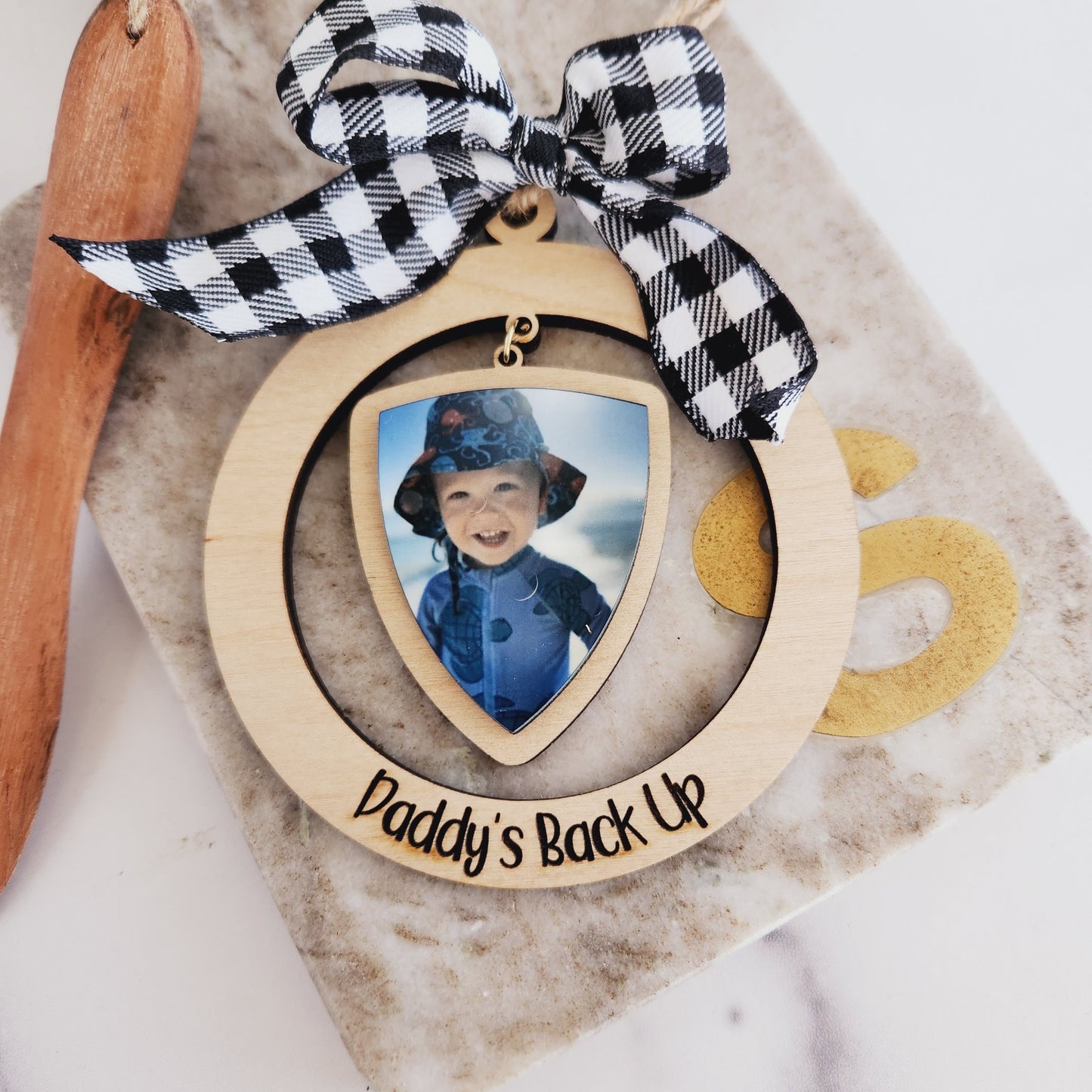 Daddy's and Mommy's Back Up Christmas Ornament