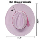 Pink hat with measurements on a white background