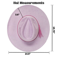 Pink hat with measurements on a white background
