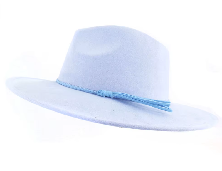 Peacock Laser Engraved Vegan Suede Wide Brim Hat