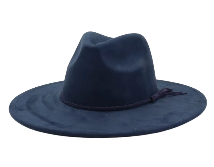 Peacock Laser Engraved Vegan Suede Wide Brim Hat