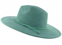Peacock Laser Engraved Vegan Suede Wide Brim Hat