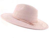 Peacock Laser Engraved Vegan Suede Wide Brim Hat