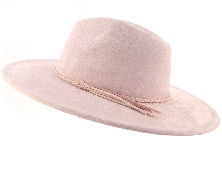 Peacock Laser Engraved Vegan Suede Wide Brim Hat