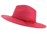 Peacock Laser Engraved Vegan Suede Wide Brim Hat