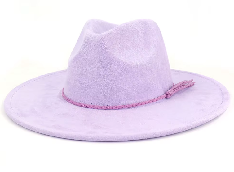 Koi Fish Laser Engraved Vegan Suede Wide Brim Hat