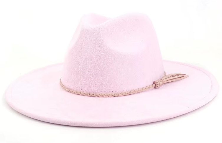 Peacock Laser Engraved Vegan Suede Wide Brim Hat