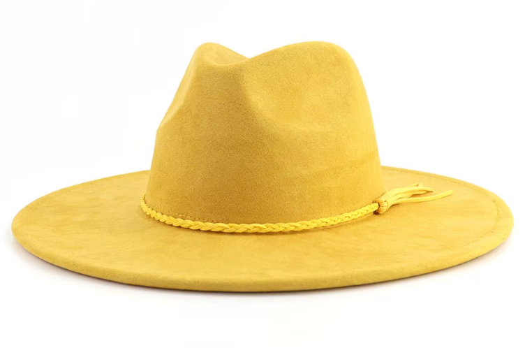 Koi Fish Laser Engraved Vegan Suede Wide Brim Hat