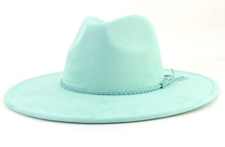 Koi Fish Laser Engraved Vegan Suede Wide Brim Hat