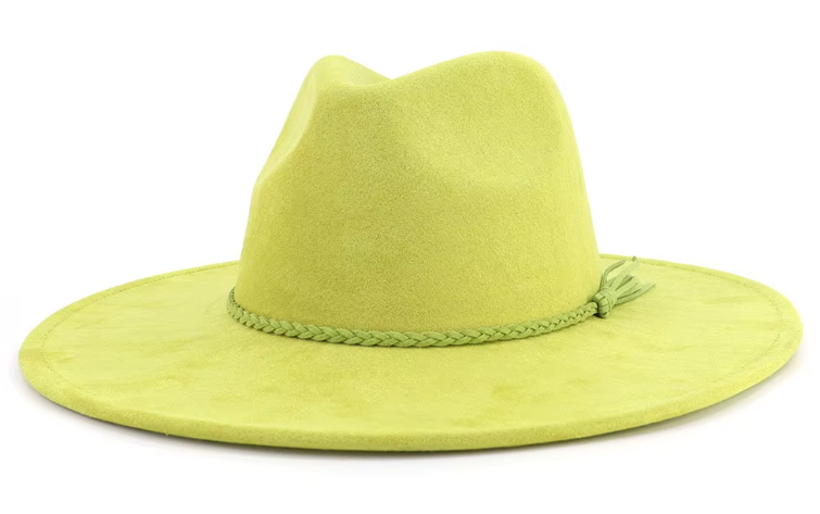 Peacock Laser Engraved Vegan Suede Wide Brim Hat