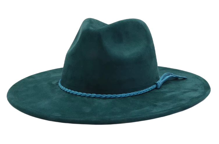 Koi Fish Laser Engraved Vegan Suede Wide Brim Hat