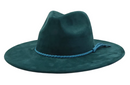 Peacock Laser Engraved Vegan Suede Wide Brim Hat