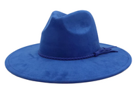 Peacock Laser Engraved Vegan Suede Wide Brim Hat