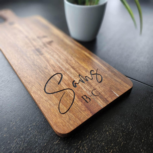 Charcuterie Board Personalized Gift, Farmhouse Cutting Board, Cheese board, Acacia Wood Decor, Housewarming Gift, Wedding Gift Serving Board