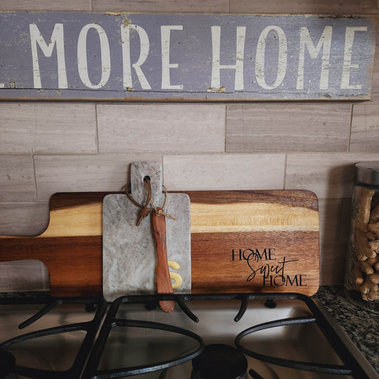 Charcuterie Board Personalized Gift, Farmhouse Cutting Board, Cheese board, Acacia Wood Decor, Housewarming Gift, Wedding Gift Serving Board