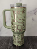 Grogu Baby Yoda Laser Engraved Tumbler