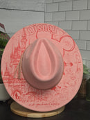 Disney Laser Engraved Vegan Suede Wide Brim Hat